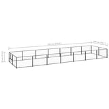 Hondenkennel 14 m² staal zwart - AllerleiShop