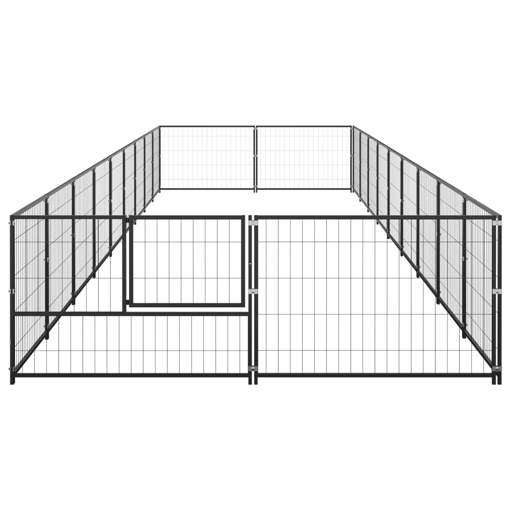 Hondenkennel 18 m² staal zwart - AllerleiShop