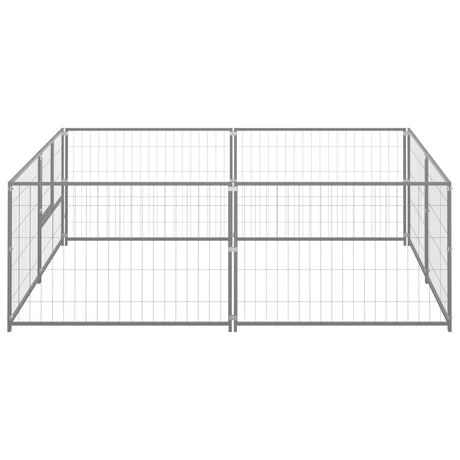 Hondenkennel 4 m² staal zilverkleurig - AllerleiShop