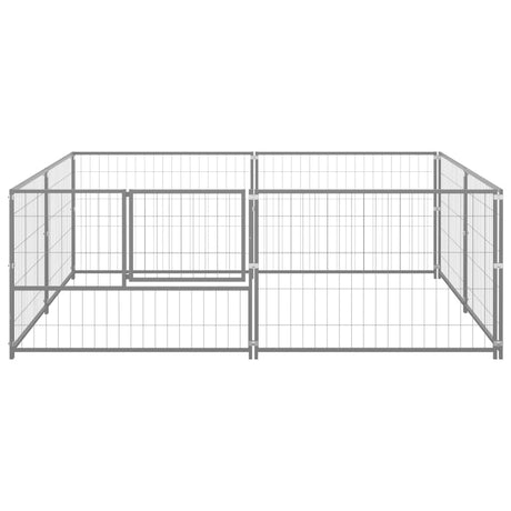 Hondenkennel 4 m² staal zilverkleurig - AllerleiShop