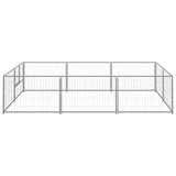 Hondenkennel 6 m² staal zilverkleurig - AllerleiShop