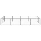 Hondenkennel 8 m² staal zilverkleurig - AllerleiShop