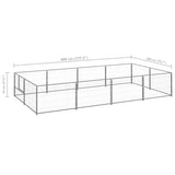 Hondenkennel 8 m² staal zilverkleurig - AllerleiShop