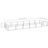 Hondenkennel 12 m² staal zilverkleurig - AllerleiShop