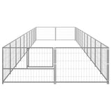 Hondenkennel 20 m² staal zilverkleurig - AllerleiShop