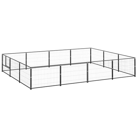 Hondenkennel 12 m² staal zwart - AllerleiShop