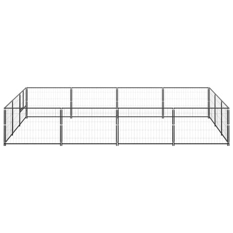 Hondenkennel 12 m² staal zwart - AllerleiShop