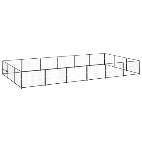 Hondenkennel 18 m² staal zwart - AllerleiShop