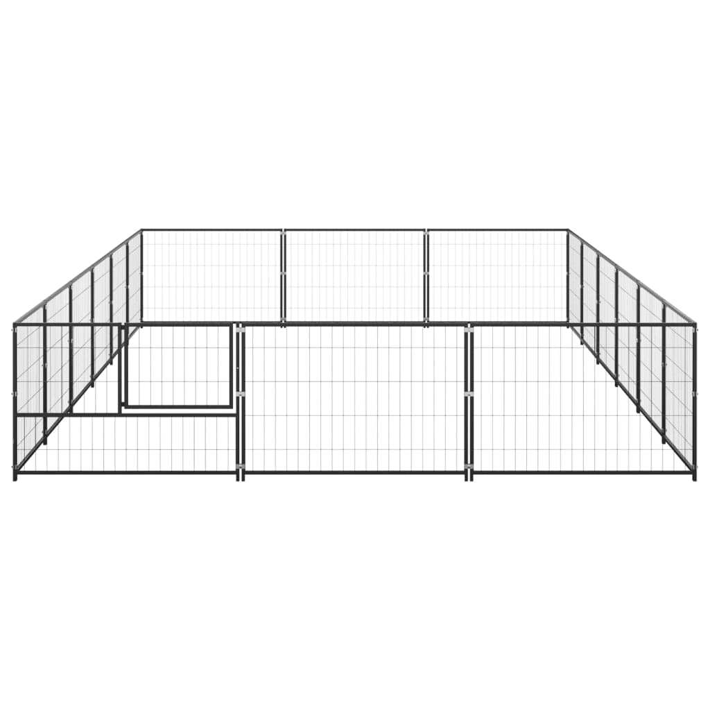 Hondenkennel 18 m² staal zwart - AllerleiShop