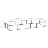 Hondenkennel 18 m² staal zwart - AllerleiShop