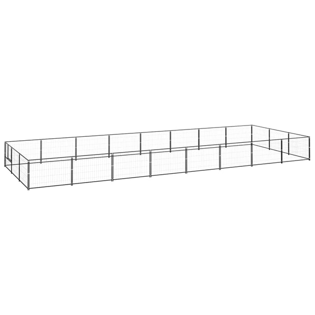 Hondenkennel 24 m² staal zwart - AllerleiShop