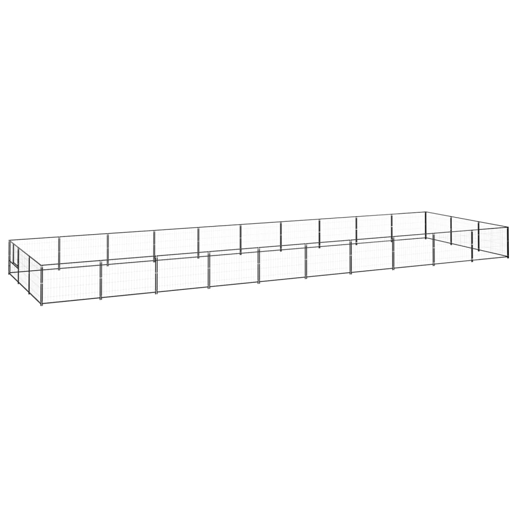 Hondenkennel 30 m² staal zwart - AllerleiShop