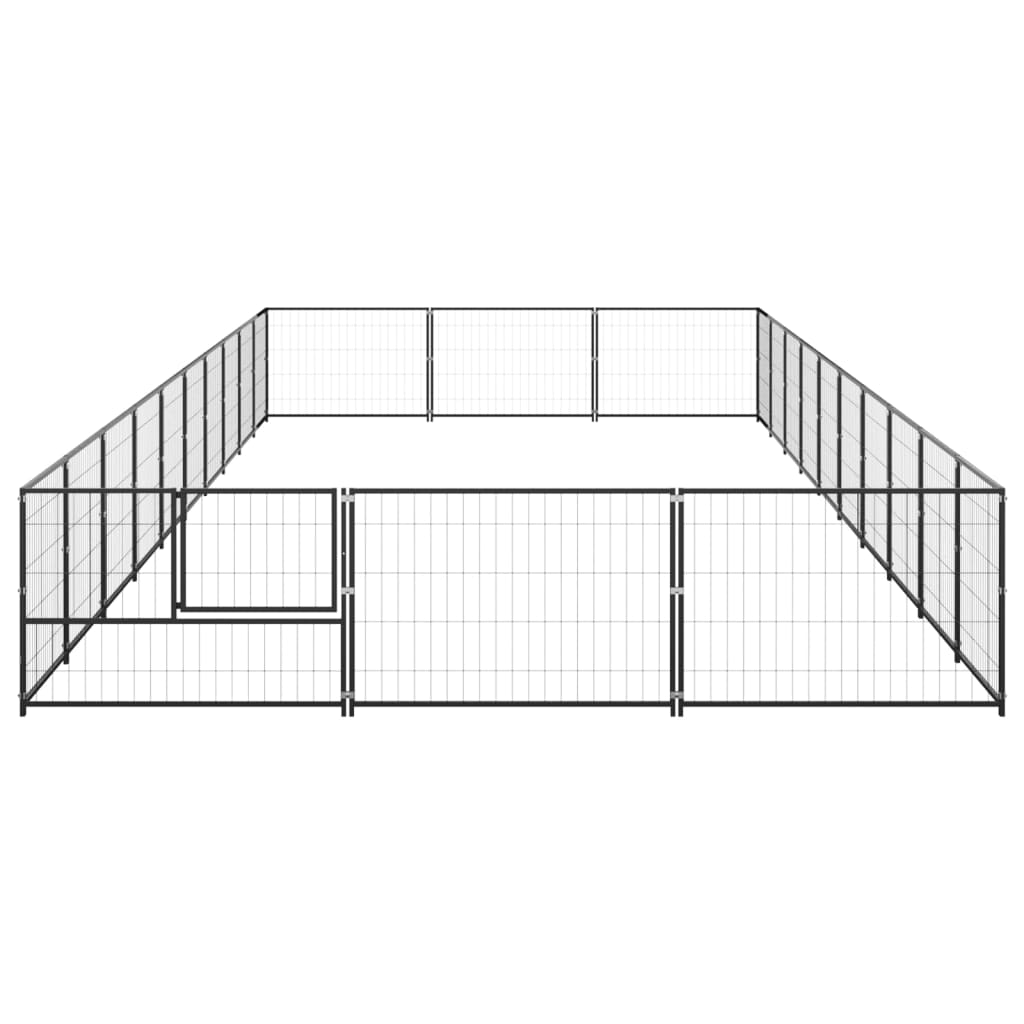 Hondenkennel 30 m² staal zwart - AllerleiShop