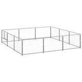 Hondenkennel 9 m² staal zilverkleurig - AllerleiShop