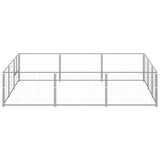 Hondenkennel 9 m² staal zilverkleurig - AllerleiShop