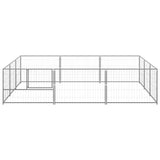 Hondenkennel 9 m² staal zilverkleurig - AllerleiShop