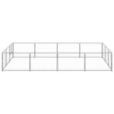 Hondenkennel 12 m² staal zilverkleurig - AllerleiShop