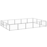 Hondenkennel 15 m² staal zilverkleurig - AllerleiShop