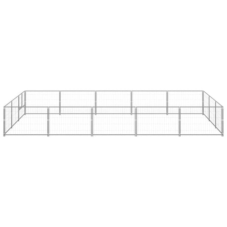 Hondenkennel 15 m² staal zilverkleurig - AllerleiShop