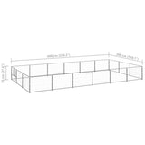 Hondenkennel 18 m² staal zilverkleurig - AllerleiShop