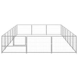 Hondenkennel 21 m² staal zilverkleurig - AllerleiShop