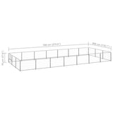 Hondenkennel 21 m² staal zilverkleurig - AllerleiShop