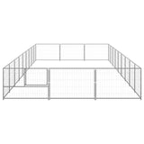 Hondenkennel 27 m² staal zilverkleurig - AllerleiShop