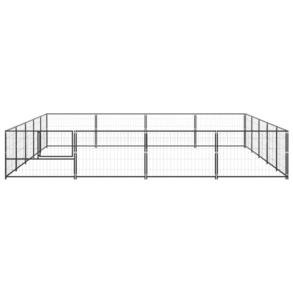 Hondenkennel 20 m² staal zwart - AllerleiShop