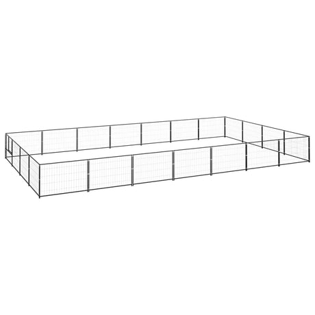 Hondenkennel 28 m² staal zwart - AllerleiShop