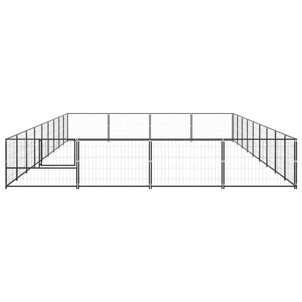 Hondenkennel 36 m² staal zwart - AllerleiShop