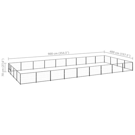 Hondenkennel 36 m² staal zwart - AllerleiShop