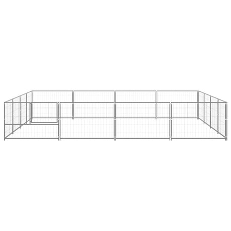 Hondenkennel 16 m² staal zilverkleurig - AllerleiShop