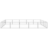 Hondenkennel 20 m² staal zilverkleurig - AllerleiShop