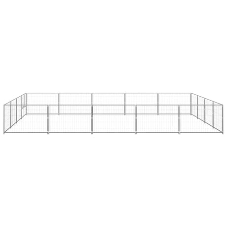 Hondenkennel 20 m² staal zilverkleurig - AllerleiShop