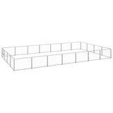 Hondenkennel 28 m² staal zilverkleurig - AllerleiShop