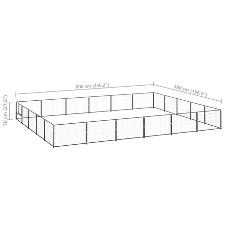 Hondenkennel 30 m² staal zwart - AllerleiShop