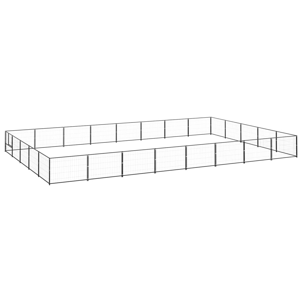 Hondenkennel 40 m² staal zwart - AllerleiShop