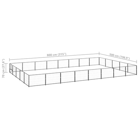 Hondenkennel 40 m² staal zwart - AllerleiShop