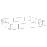 Hondenkennel 25 m² staal zilverkleurig - AllerleiShop