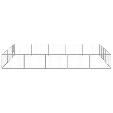 Hondenkennel 25 m² staal zilverkleurig - AllerleiShop