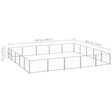 Hondenkennel 25 m² staal zilverkleurig - AllerleiShop