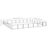 Hondenkennel 42 m² staal zwart - AllerleiShop