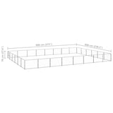 Hondenkennel 48 m² staal zilverkleurig - AllerleiShop