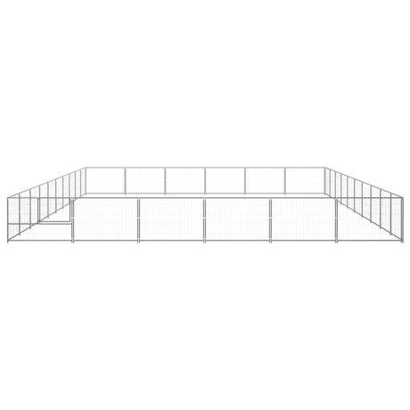 Hondenkennel 60 m² staal zilverkleurig - AllerleiShop