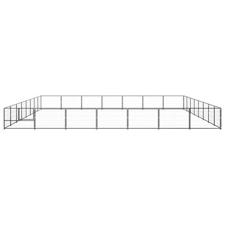 Hondenkennel 56 m² staal zwart - AllerleiShop