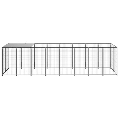 Hondenkennel 4,84 m² staal zwart - AllerleiShop