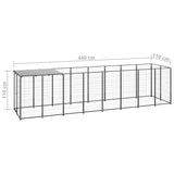 Hondenkennel 4,84 m² staal zwart - AllerleiShop