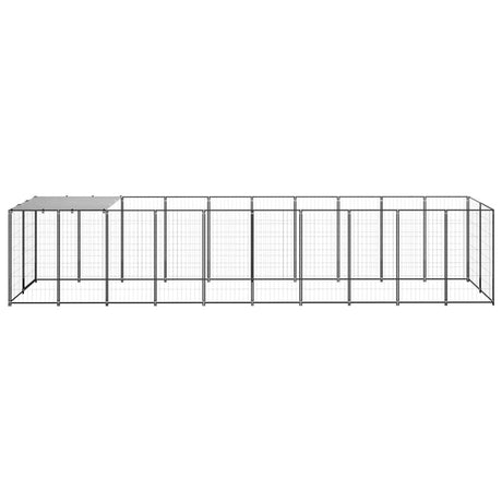 Hondenkennel 6,05 m² staal zwart - AllerleiShop