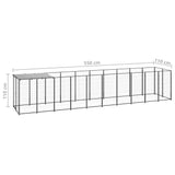 Hondenkennel 6,05 m² staal zwart - AllerleiShop