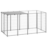 Hondenkennel 2,42 m² staal zilverkleurig - AllerleiShop